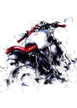 Motorcycle Watercolor Illustration