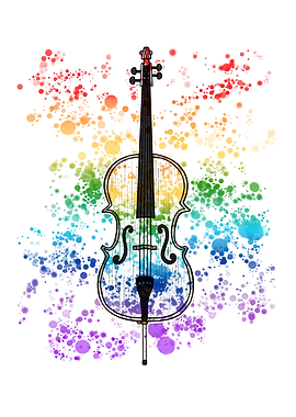 Cello Rainbow Paint Splatter