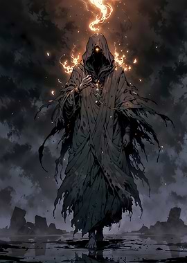 Ember Wraith Rising with Fiery Aura