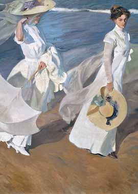 Two Women on the Beach Painting