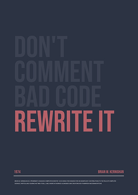 Rewrite Bad Code Minimalist Poster
