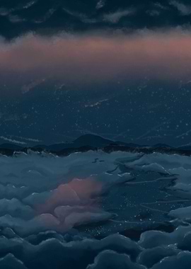 City Above the Clouds at Night