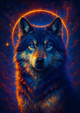 Celestial Wolf Portrait