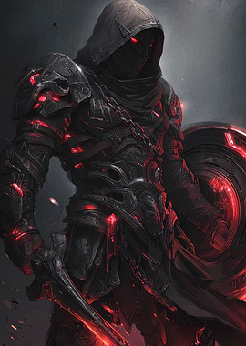 Dark Knight with Red Accents