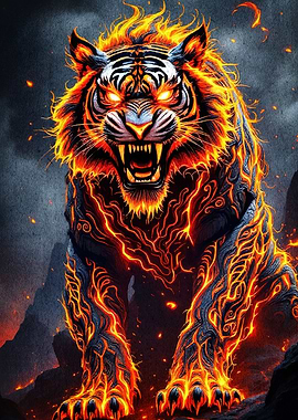 Fiery Tiger Animal