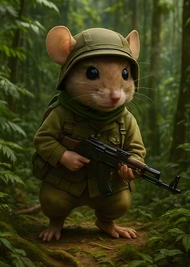 Mouse Soldier in Jungle