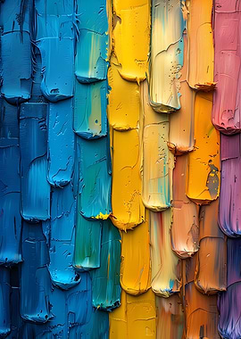 Colorful Palette Knife Painting Texture