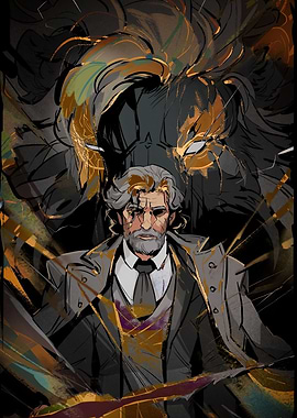 Man with Beast Digital Art