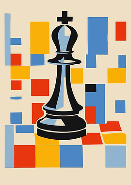Chess King Mondrian Style