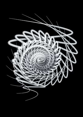 Abstract White Spiral on Black Background