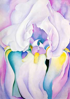 Abstract Iris Flower Painting