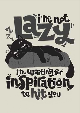 Lazy Cat Waiting for Inspiration