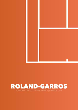 Roland-Garros Tennis Court Minimalist Grand Slam