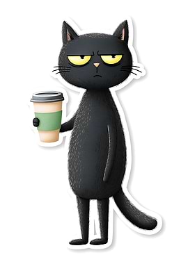 Grumpy Cat with Coffee