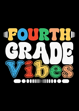 Fourth Grade Vibes Colorful Text Art