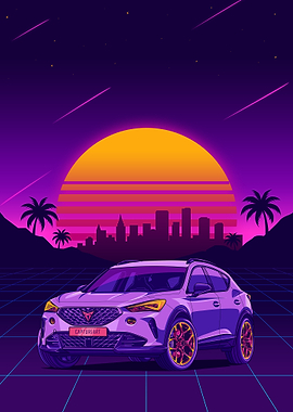 Cupra Formentor VZ5 Retro Car Illustration
