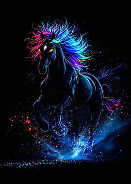 Cosmic Colorful Horse