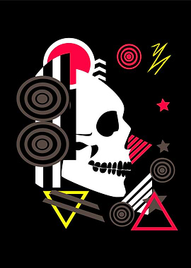 Robot Skull with Geometric Shapes