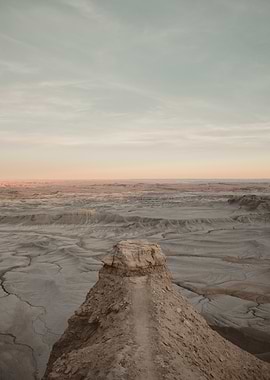 Desert Butte Landscape at Sunset