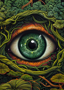 Green Eye Surrounded by Vines