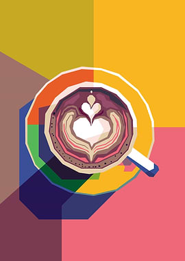 Colorful Coffee Cup Pop Art