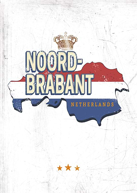 Noord-Brabant Netherlands Map Souvenir