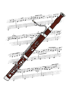 Bassoon Music Notation, Bassoonist Woodwind Musician