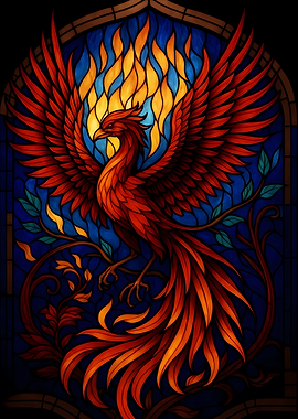 Phoenix Stained Glass Art