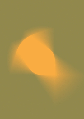 Abstract Orange Shape on Olive Background