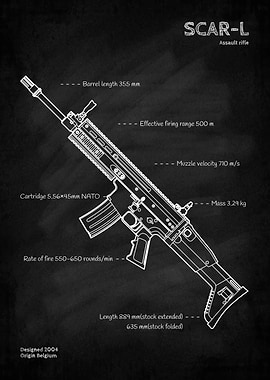 SCAR-L Assault Rifle Blueprint