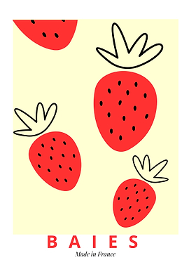 Strawberry Pattern Art Print