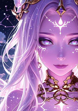 Celestial Lavender Beauty Portrait