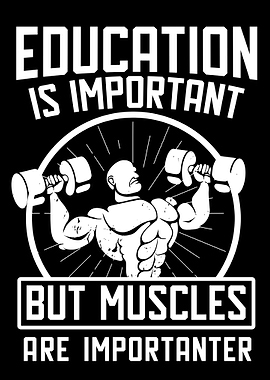 Education vs. Muscles Funny Gym Design