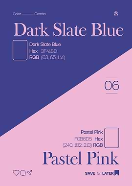 Dark Slate Blue and Pastel Pink