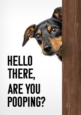 Hello There, Are You Pooping? Curious Dog