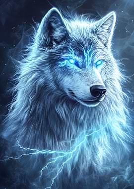Electric Wolf Portrait