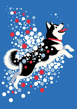 Happy Husky in Motion