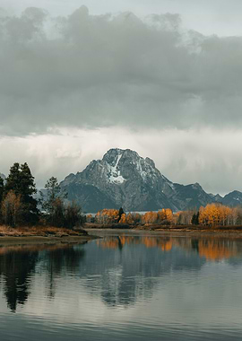 Mountain Reflection on Calm Lake