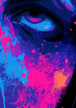 Neon Eye Close-Up