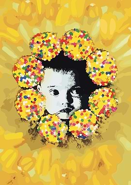 Child in Flower with Sprinkles