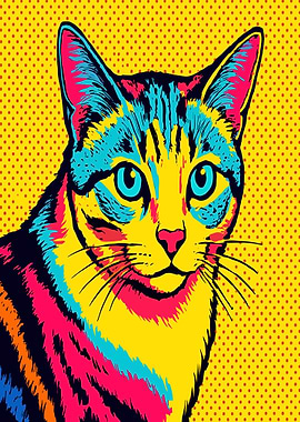 Pop Art Cat Portrait