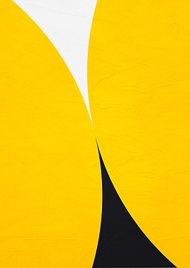 Abstract Yellow, White, and Black Curves