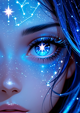Celestial Beauty: Starry-Eyed Portrait