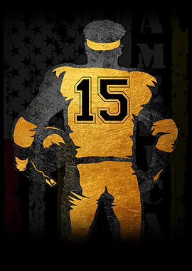 American Football Player Silhouette Art
