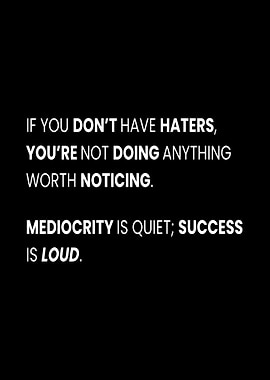 Motivational Quote: Haters and Success