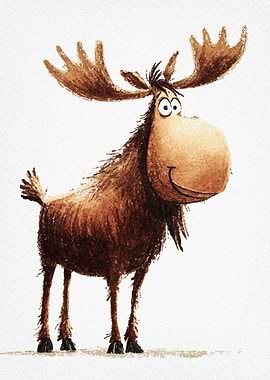 Cartoon Moose Illustration
