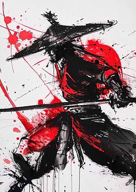 Samurai Warrior Ink Art