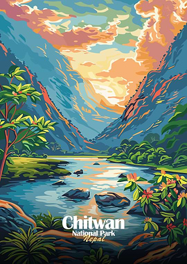 Chitwan National Park, Nepal Illustration