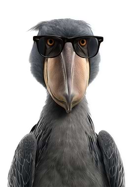 Cool Shoebill Stork with Sunglasses