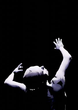 Figure Reaching Up in the Dark